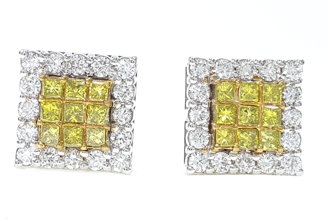 Canary Yellow Diamond Earrings  Bijoux Majesty