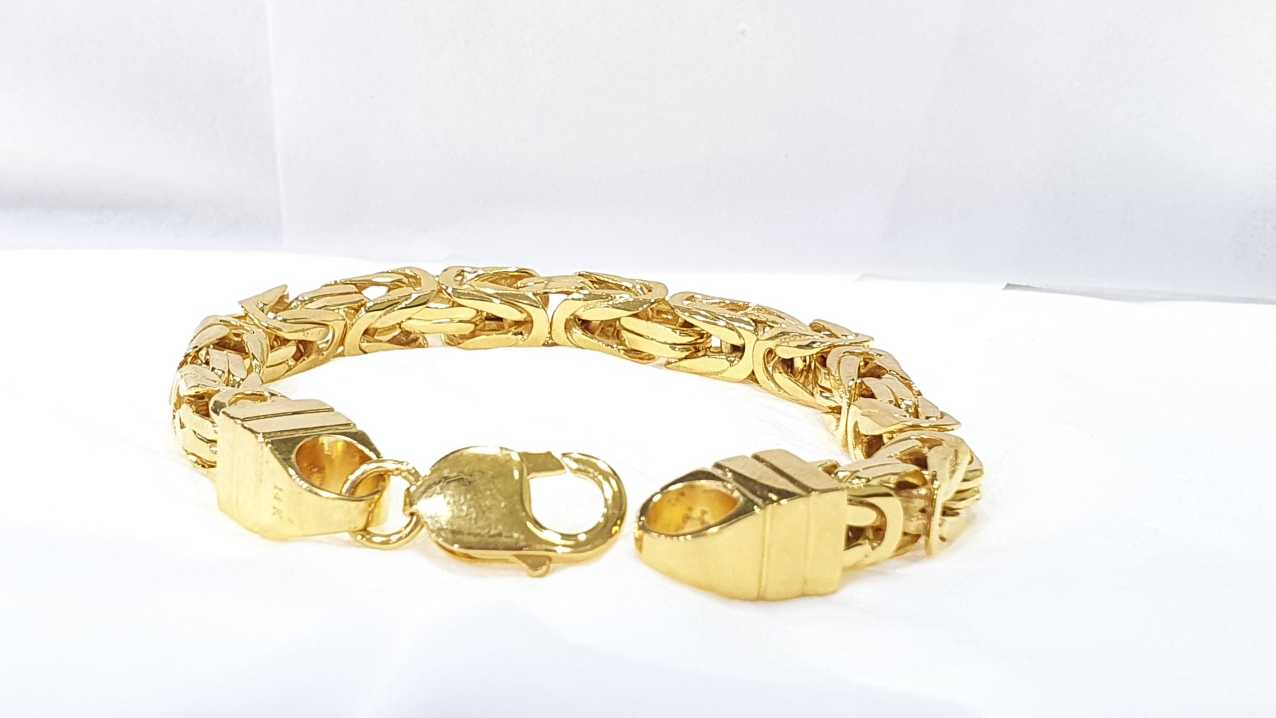 1 Gram Gold Plated with Diamond Glittering Design Bracelet for Men  S   Soni Fashion